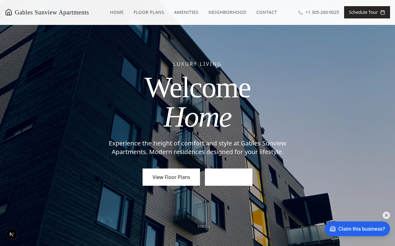 Urban Living Apartments website design