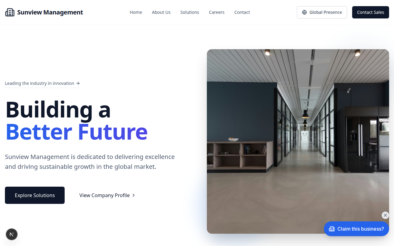 Sunview Management website design