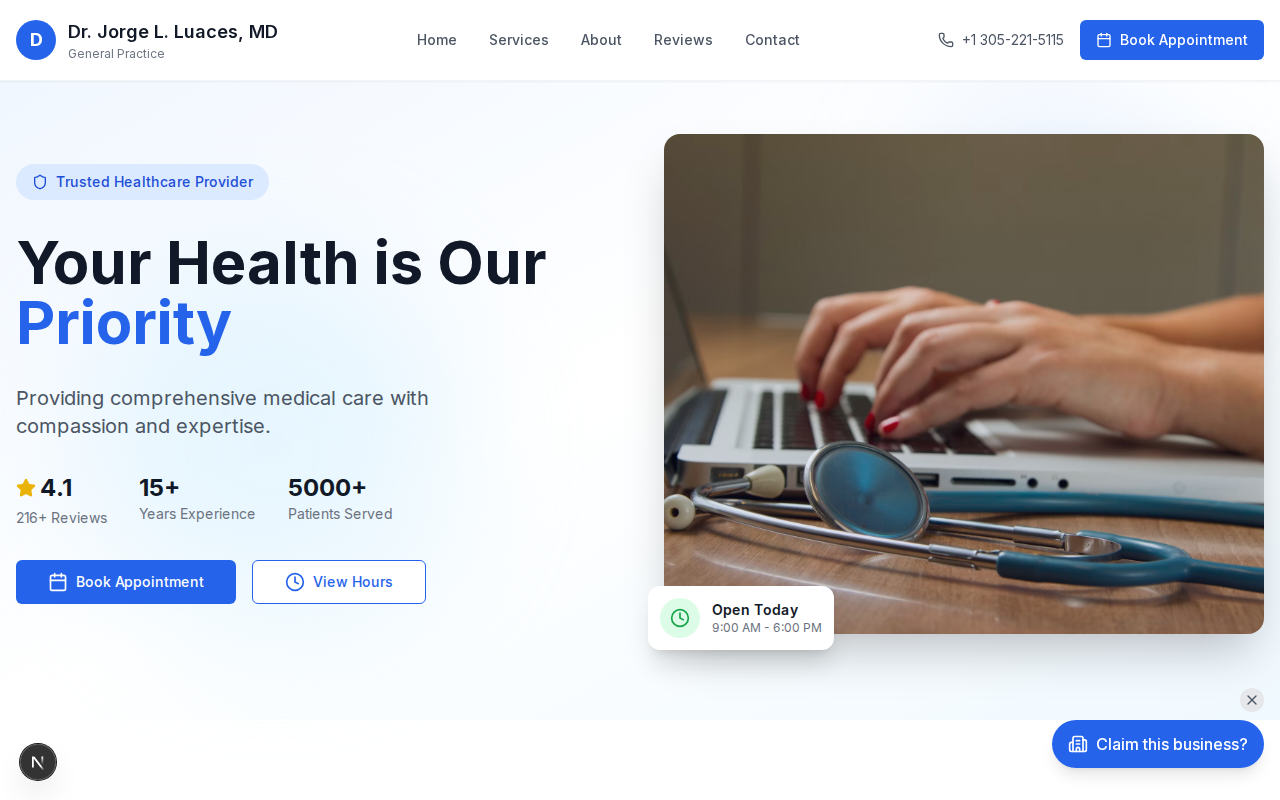 Dr. Jorge L. Luaces website design