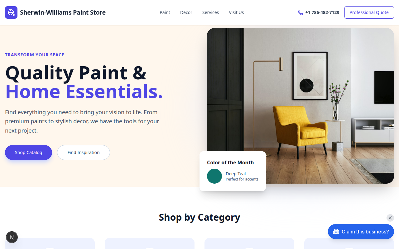 Home &amp; Living Store website design