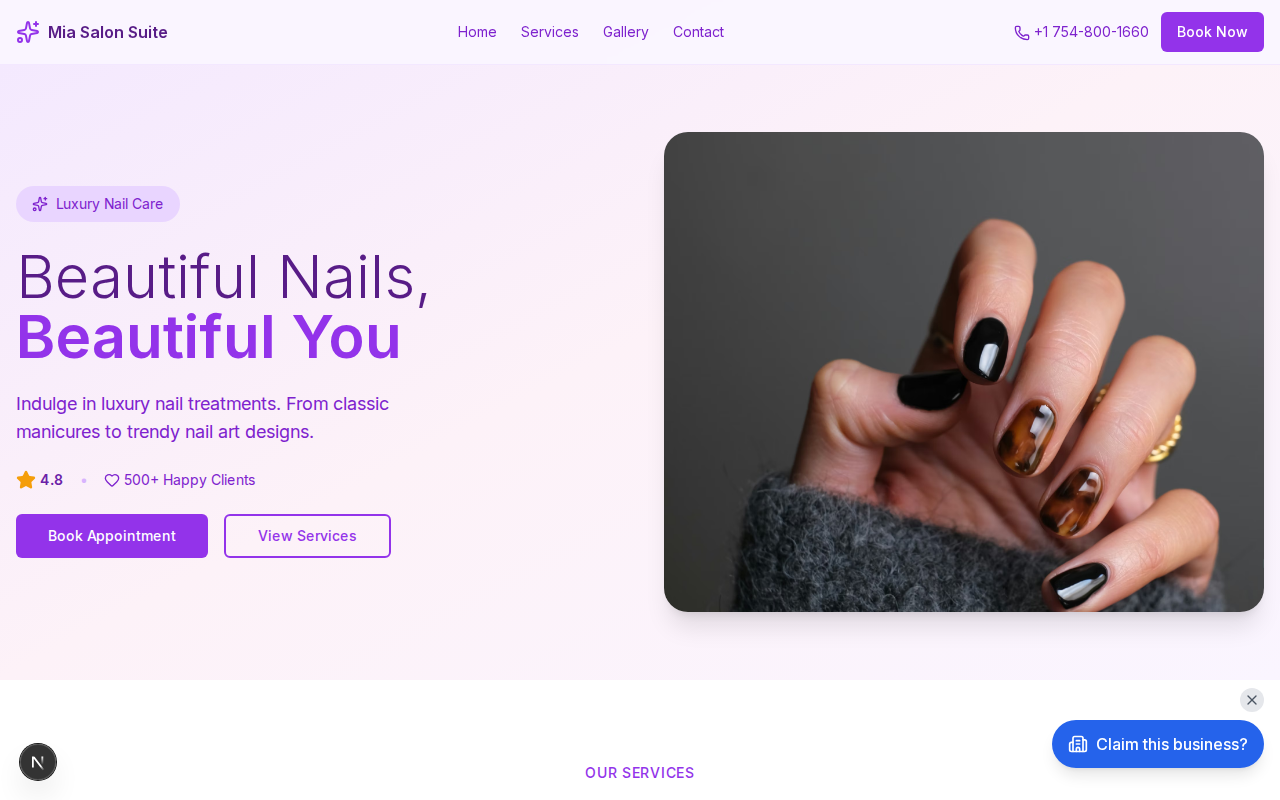 Nail Spa Studio website redesign